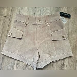 NEW BLANK NYC Suede Leather Shorts 24 Bare It All tan / beige